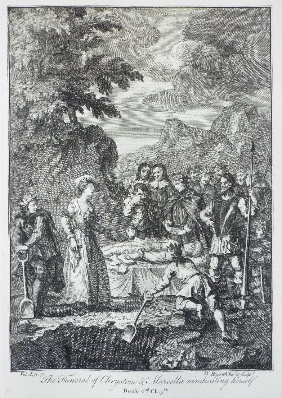 Print - The Funeral of Chrystom & Marcella Vindicating Herself. Book 2nd. Ch: 5th. - Hogarth